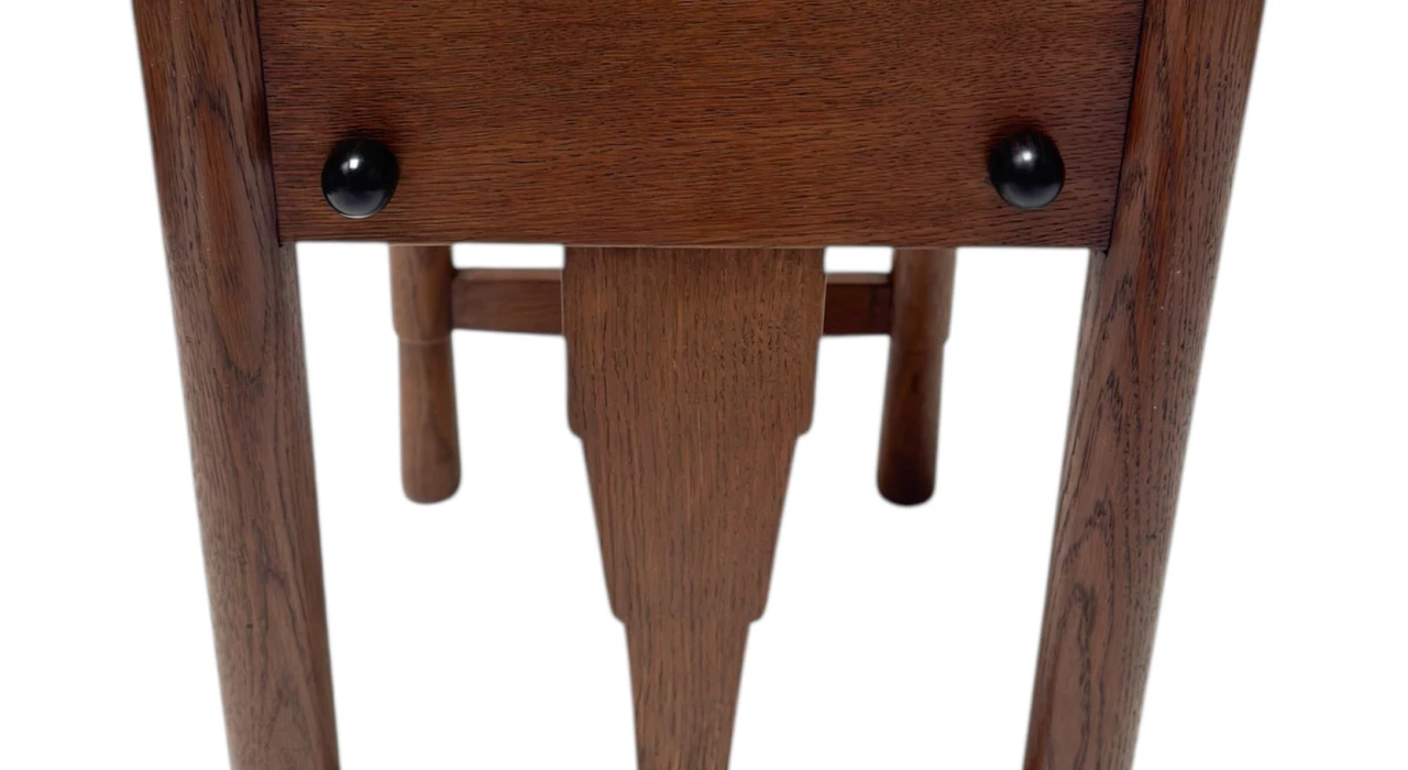 Art Deco Amsterdamse School Stool with Adjustable Seat, 1920s